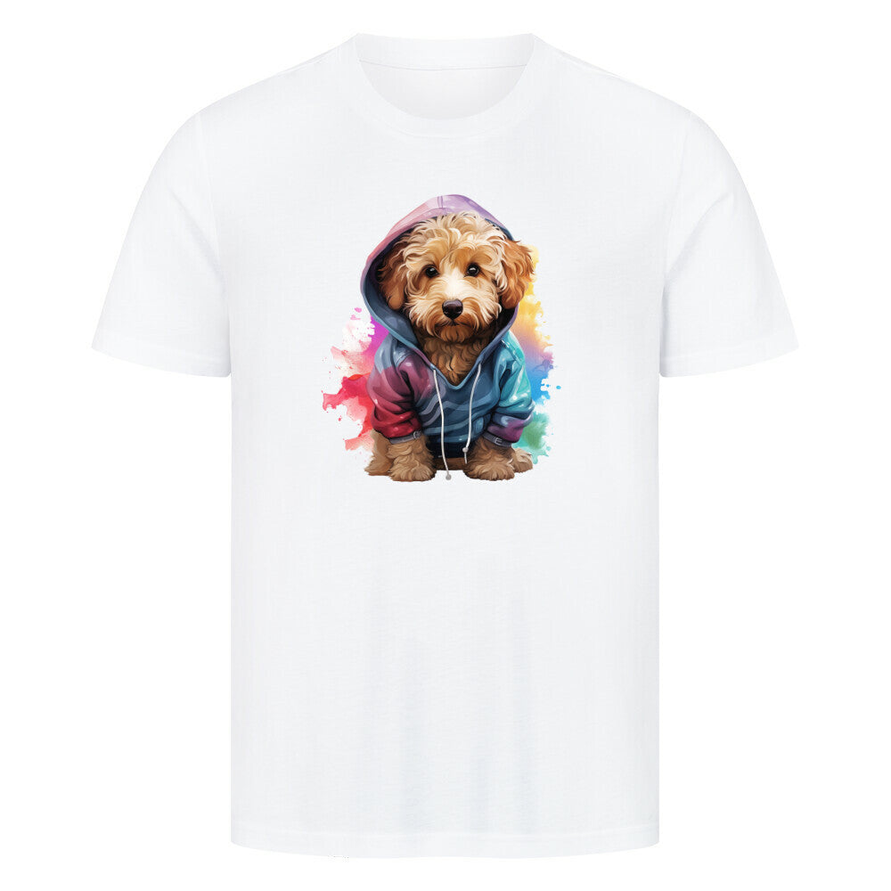Premium T-Shirt "Golden Doodle Hooded" Weiß – hunde-shirt.de