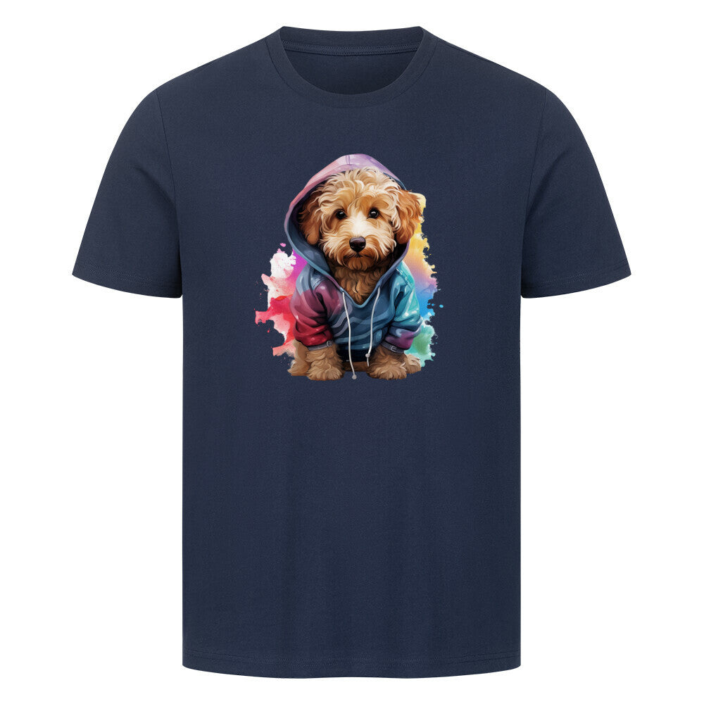 Premium T-Shirt "Golden Doodle Hooded" French Navy – hunde-shirt.de