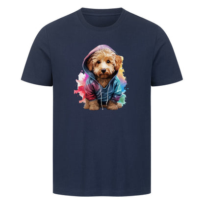Premium T-Shirt "Golden Doodle Hooded" French Navy – hunde-shirt.de