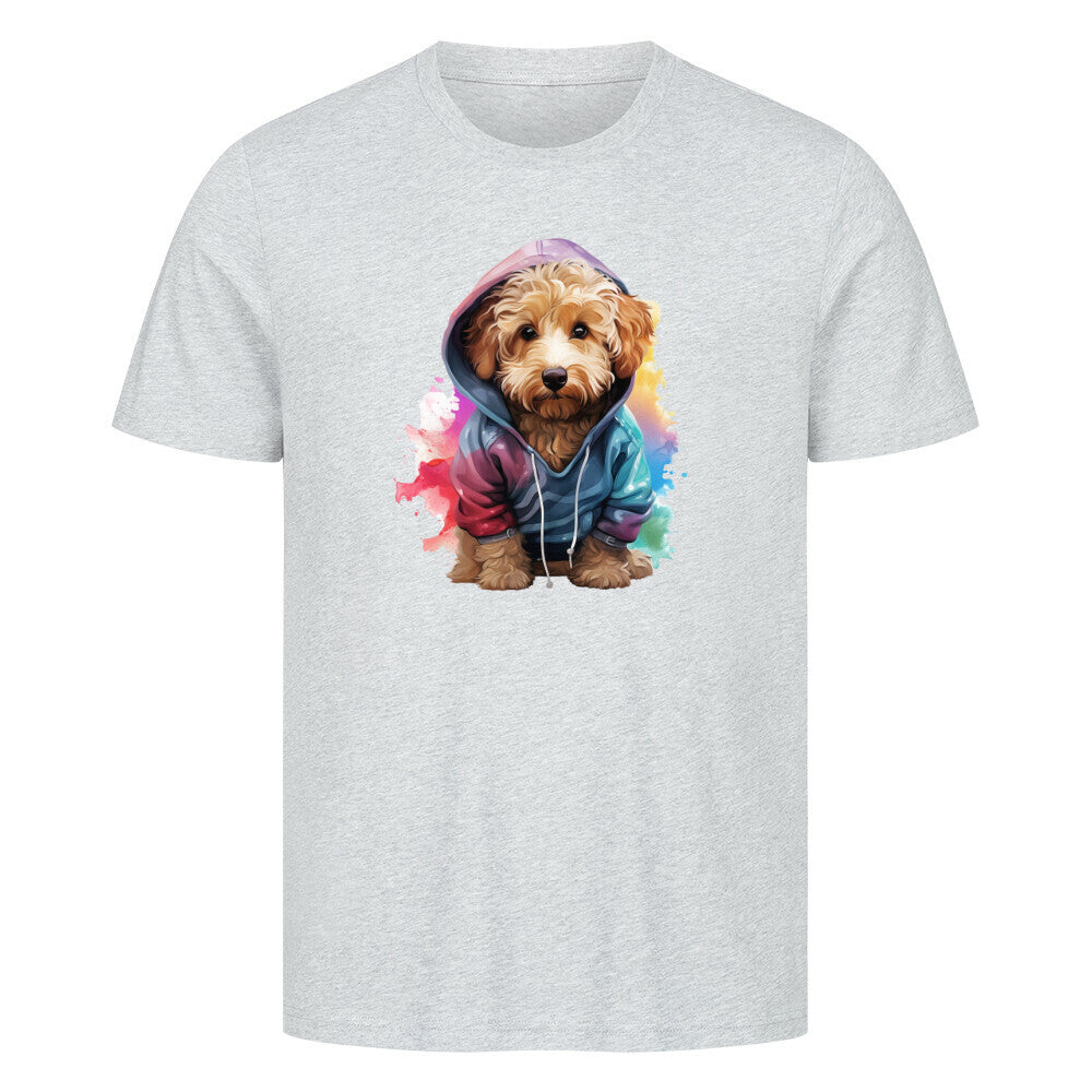 Premium T-Shirt "Golden Doodle Hooded" Heather Grey – hunde-shirt.de