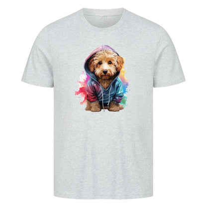 Premium T-Shirt "Golden Doodle Hooded" Heather Grey – hunde-shirt.de