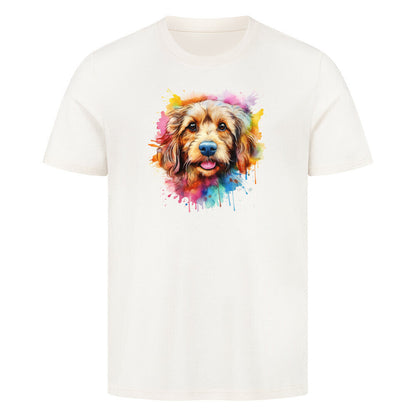 Premium T-Shirt "Golden Doodle Splash" Natural Raw – hunde-shirt.de
