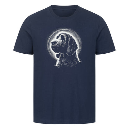 Premium T-Shirt "Golden Doodle Shine" French Navy – hunde-shirt.de