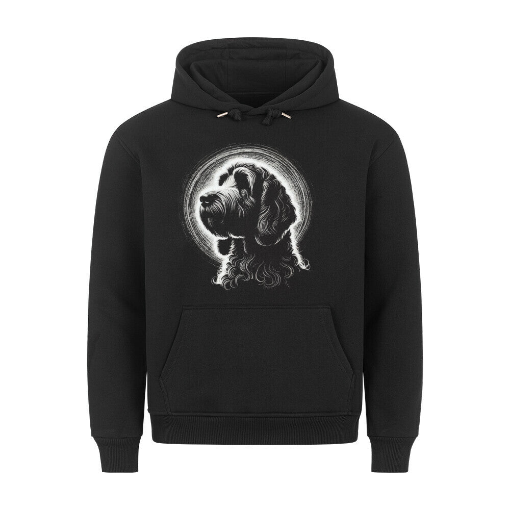 Premium Hoodie "Golden Doodle Shine" Schwarz – hunde-shirt.de