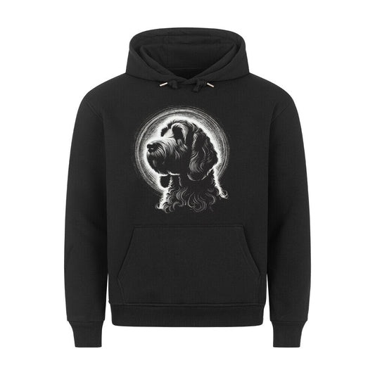 Premium Hoodie "Golden Doodle Shine" Schwarz – hunde-shirt.de