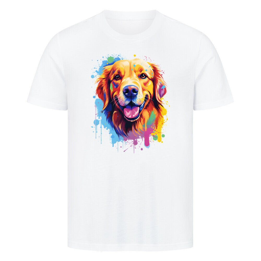 Premium T-Shirt "Golden Retriever Paint" Weiß – hunde-shirt.de