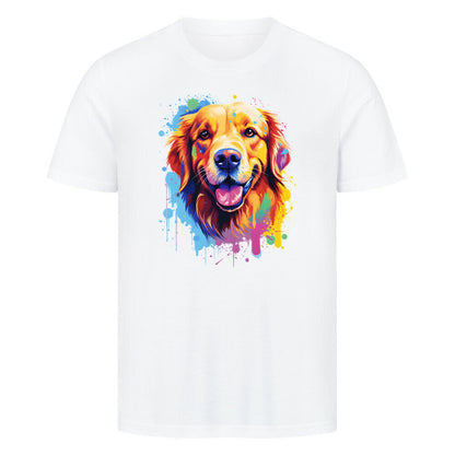 Premium T-Shirt "Golden Retriever Paint" Weiß – hunde-shirt.de