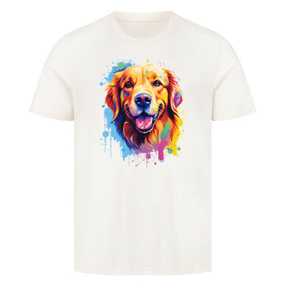 Premium T-Shirt "Golden Retriever Paint" Natural Raw – hunde-shirt.de