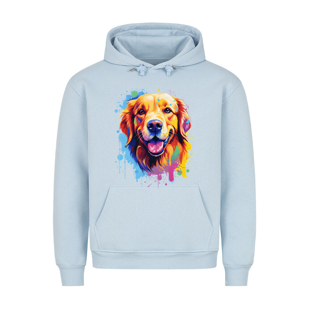 Premium Hoodie "Golden Retriever Paint" Babyblau – hunde-shirt.de