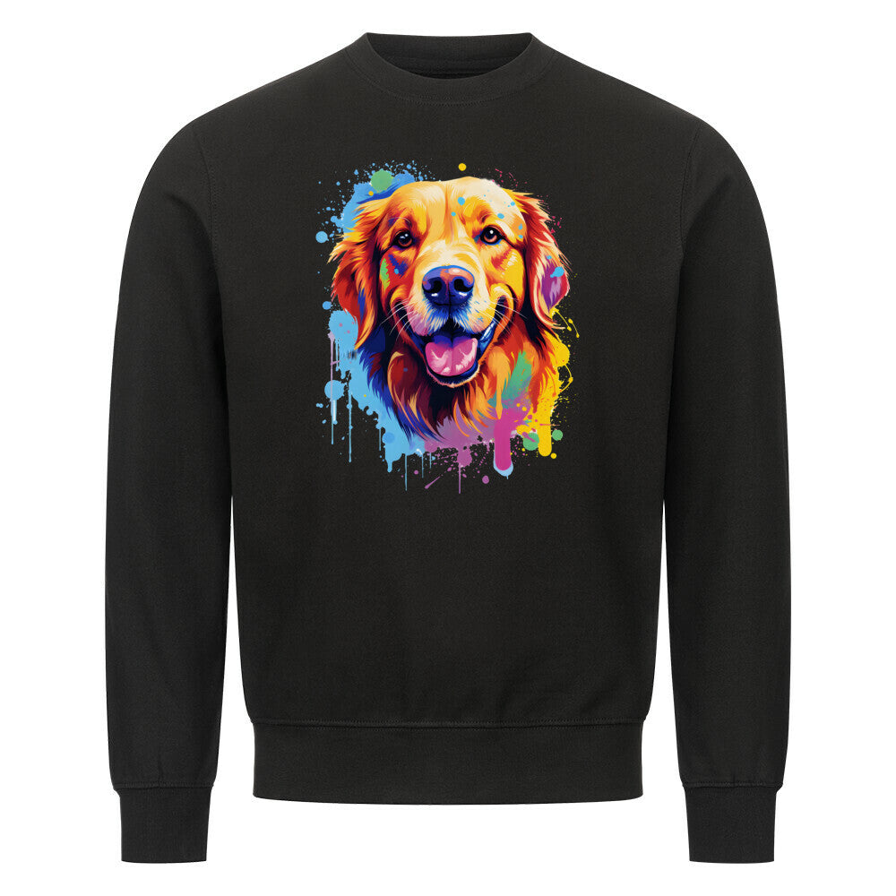 Premium Sweatshirt "Golden Retriever Paint" Schwarz – hunde-shirt.de