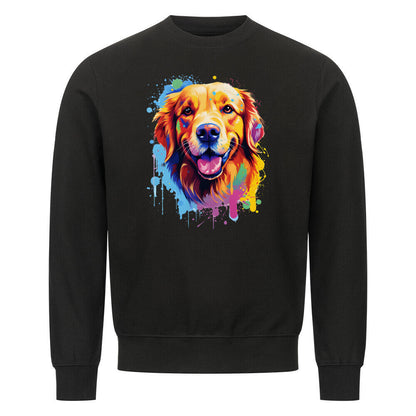 Premium Sweatshirt "Golden Retriever Paint" Schwarz – hunde-shirt.de
