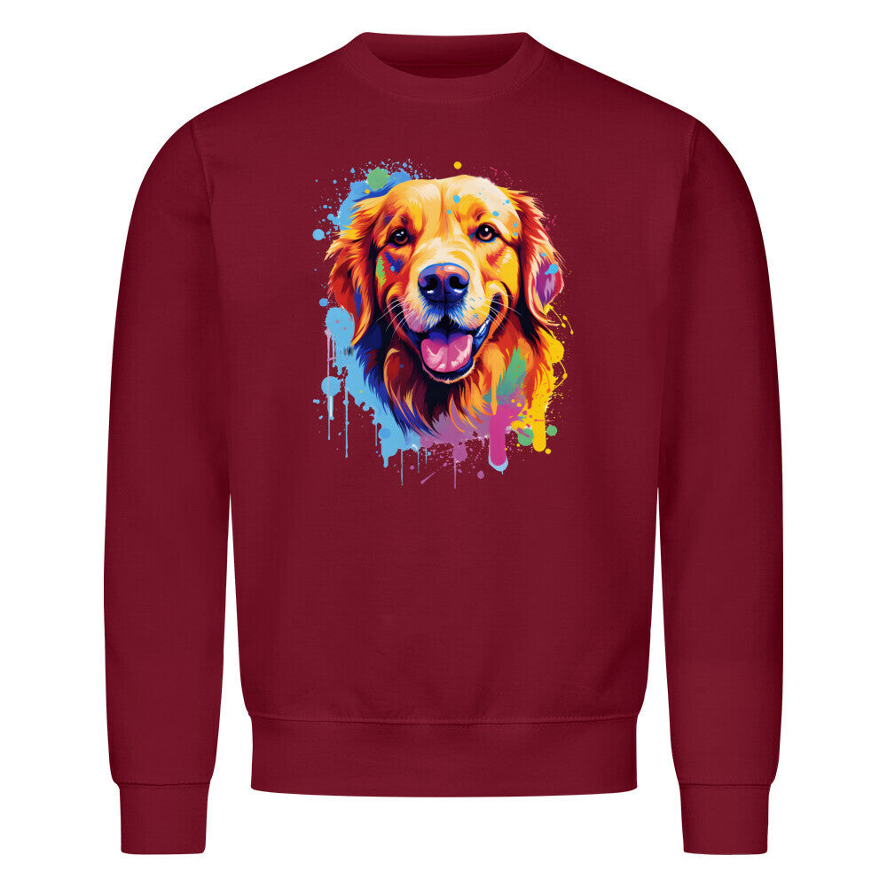 Premium Sweatshirt "Golden Retriever Paint" Burgunder – hunde-shirt.de