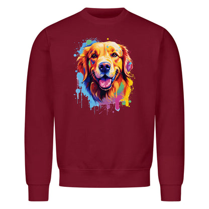 Premium Sweatshirt "Golden Retriever Paint" Burgunder – hunde-shirt.de