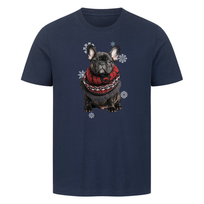 Premium T-Shirt "Frenchie Pullover rot" French Navy – hunde-shirt.de