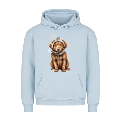Premium Hoodie "Chesapeake Bay Retriever Winter" Babyblau – hunde-shirt.de