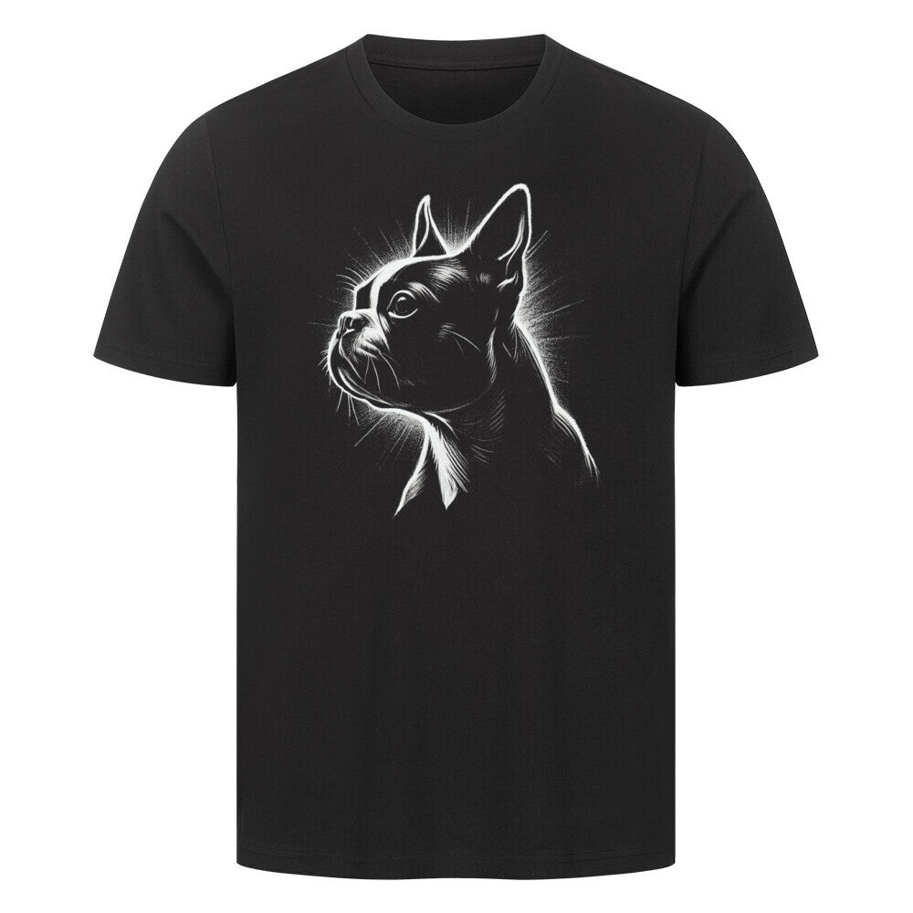 Premium T-Shirt "Boston Terrier Shine" Schwarz – hunde-shirt.de