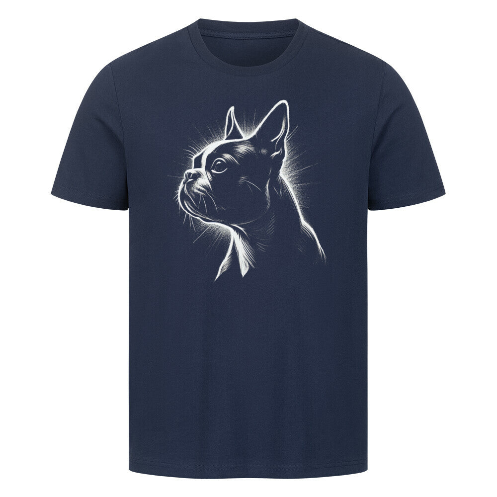 Premium T-Shirt "Boston Terrier Shine" French Navy – hunde-shirt.de