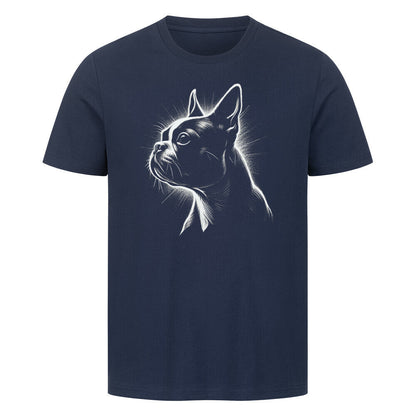Premium T-Shirt "Boston Terrier Shine" French Navy – hunde-shirt.de