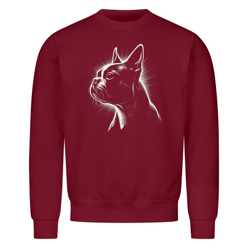 Premium Sweatshirt "Boston Terrier Shine" Burgunder – hunde-shirt.de
