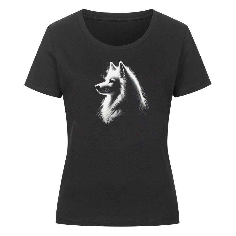 Premium Organic Damen-Shirt "American Eskimo Shine" Schwarz – hunde-shirt.de