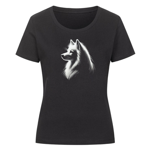 Premium Organic Damen-Shirt "American Eskimo Shine" Schwarz – hunde-shirt.de