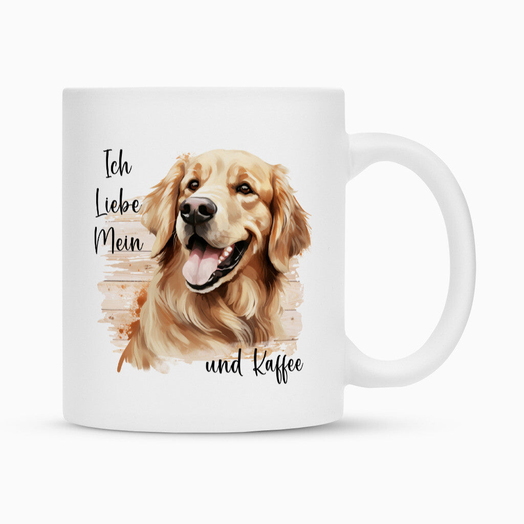 Tasse "Golden Retriever - Ich liebe..." Weiß – hunde-shirt.de