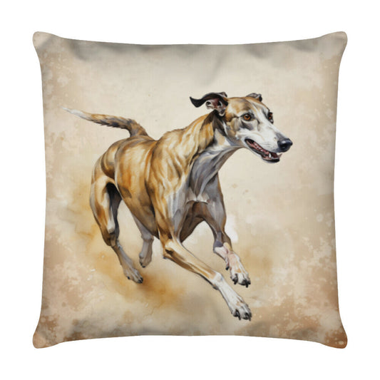Kissen "Greyhound - Run" Weiß – hunde-shirt.de