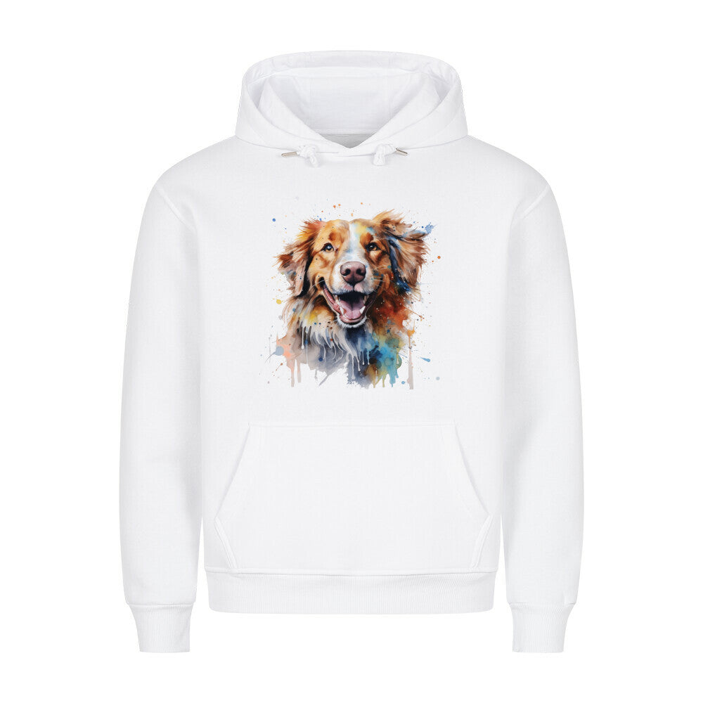 Premium Hoodie "Nova Scotia Duck Tolling Retriever Paint" Weiß – hunde-shirt.de