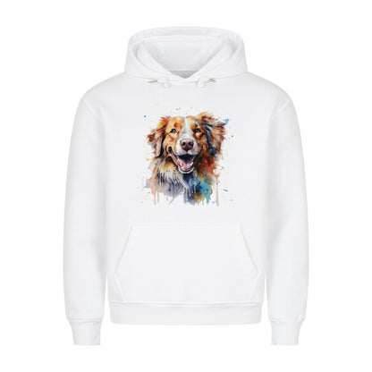 Premium Hoodie "Nova Scotia Duck Tolling Retriever Paint" Weiß – hunde-shirt.de