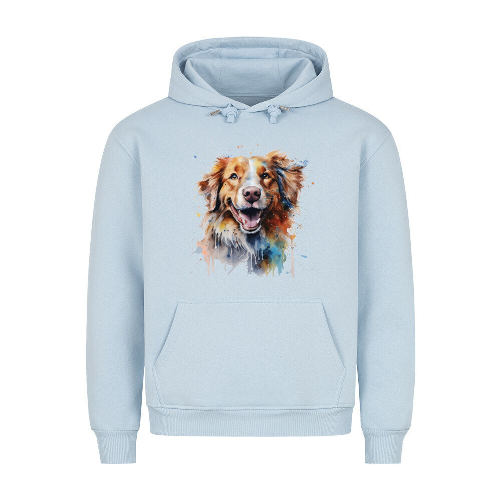 Premium Hoodie "Nova Scotia Duck Tolling Retriever Paint" Babyblau – hunde-shirt.de