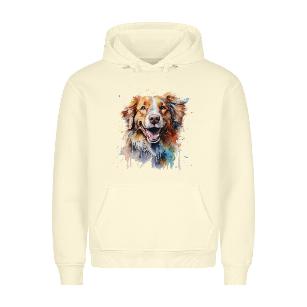 Premium Hoodie "Nova Scotia Duck Tolling Retriever Paint" Beige – hunde-shirt.de