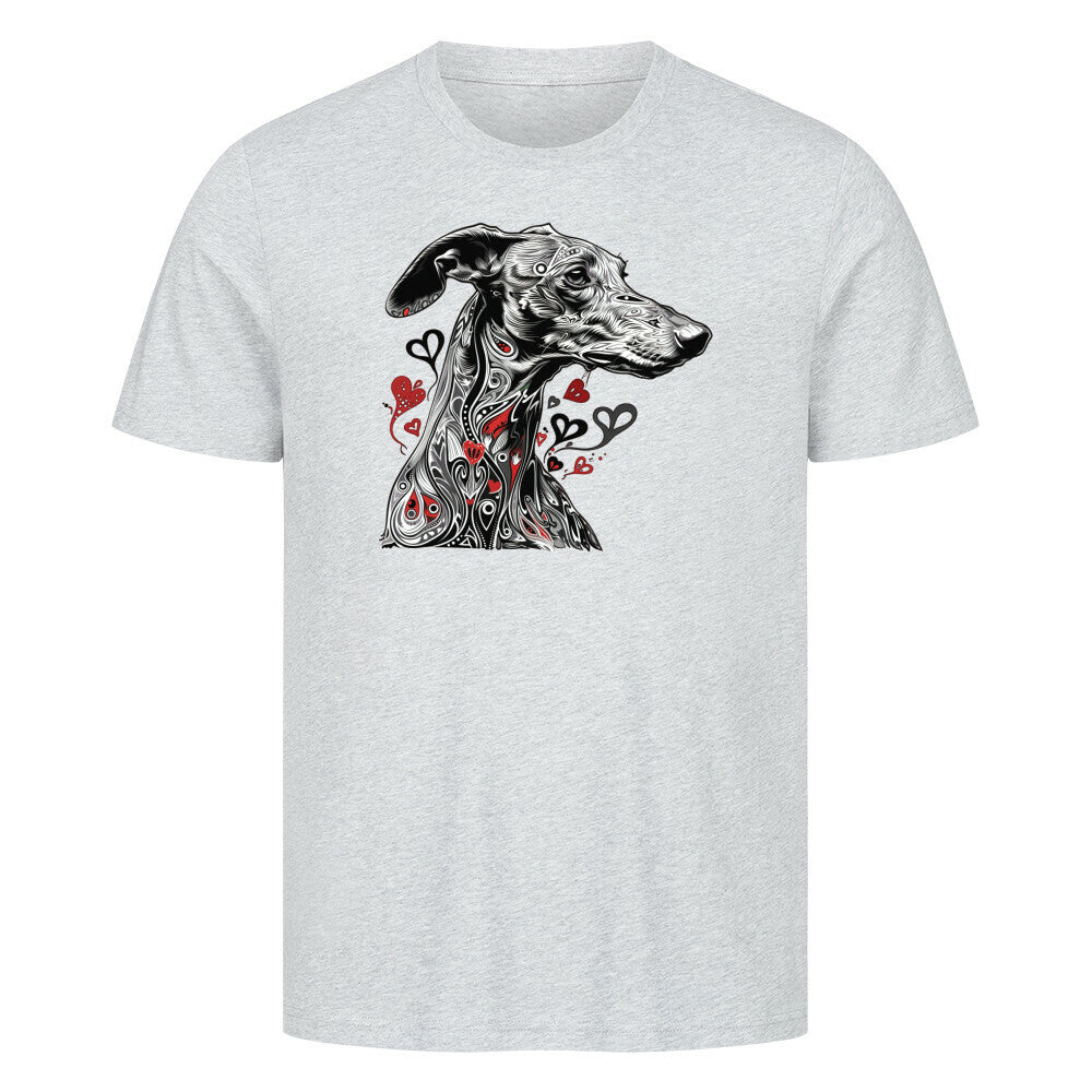Premium T-Shirt "Greyhound Black" Heather Grey – hunde-shirt.de