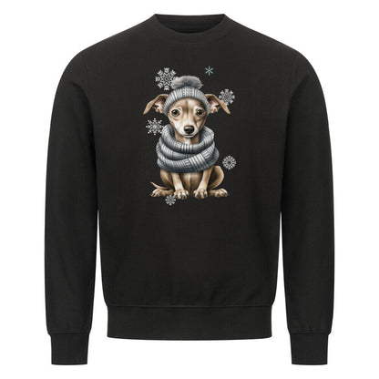 Premium Sweatshirt "Greyhound Winter grau" Schwarz – hunde-shirt.de