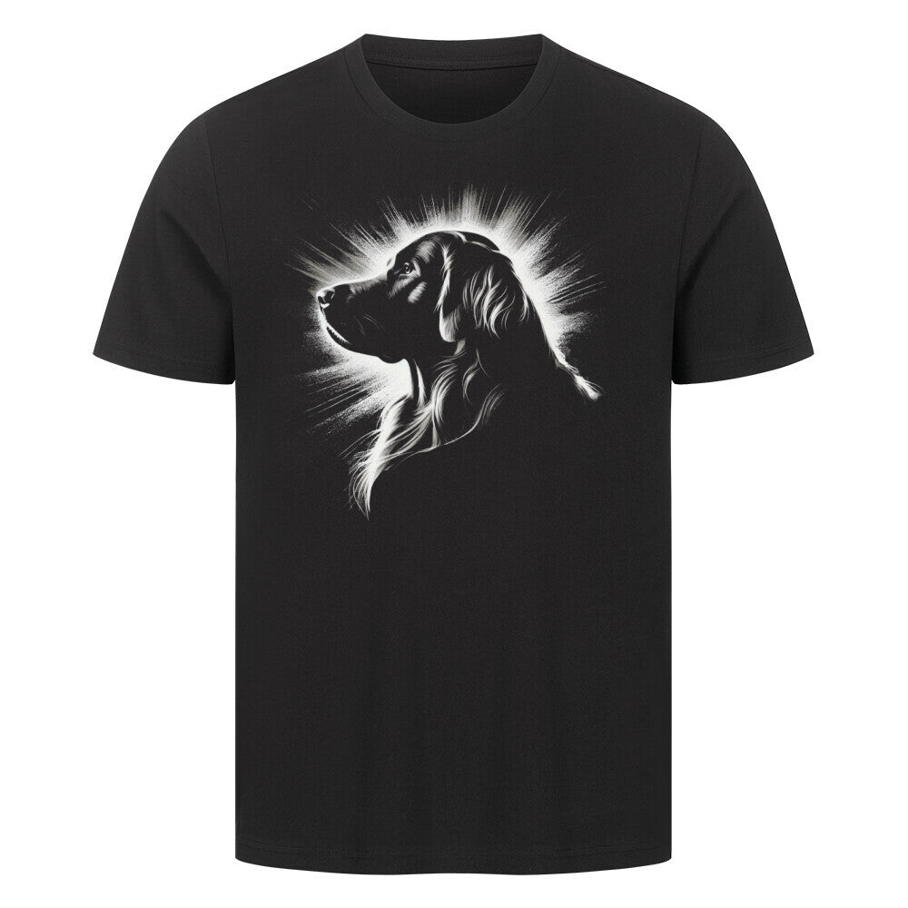 Premium T-Shirt "Flat Coated Retriever Shine" Schwarz – hunde-shirt.de
