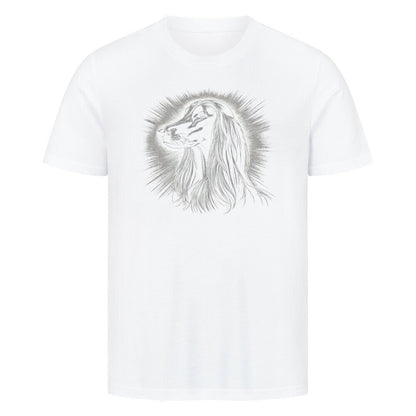 Premium T-Shirt "Afghanischer Windhund Shine" Weiß – hunde-shirt.de