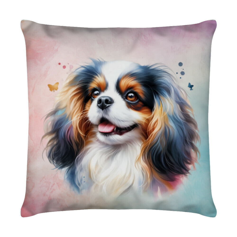 Kissen "Japan Chin - Happy" Weiß – hunde-shirt.de