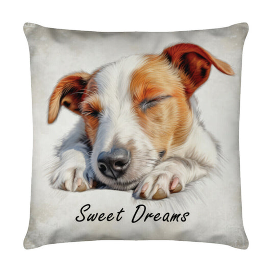 Kissen "Jack Russell Puppy - Sweet Dreams 2" Weiß – hunde-shirt.de