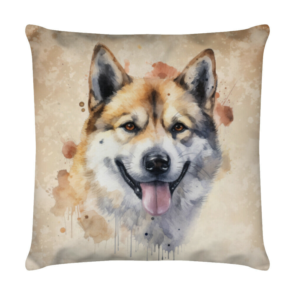 Kissen "Akita Inu - Braun" Weiß – hunde-shirt.de