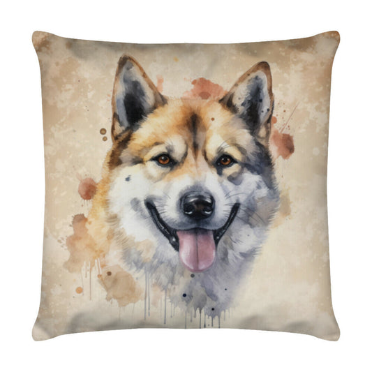 Kissen "Akita Inu - Braun" Weiß – hunde-shirt.de