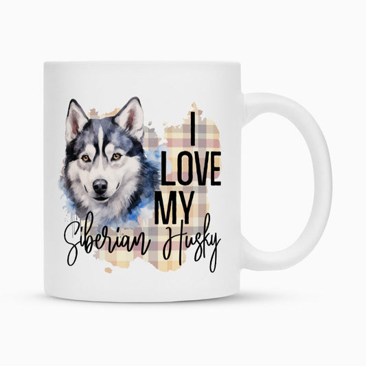 Tasse "Husky - I love..." Weiß – hunde-shirt.de