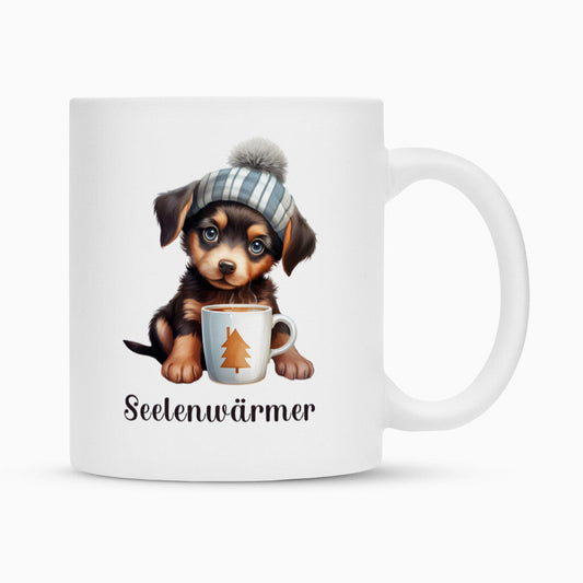 Tasse "Hovawart dunkel - Seelenwärmer" Weiß – hunde-shirt.de