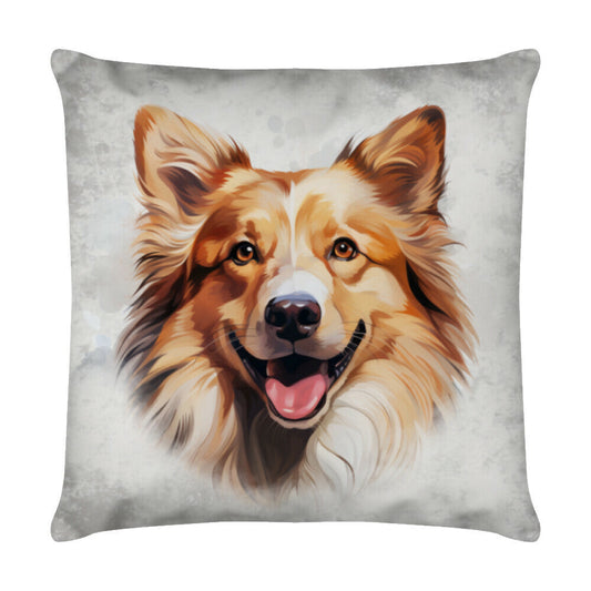 Kissen "Icelandic Sheepdog - Portrait" Weiß – hunde-shirt.de