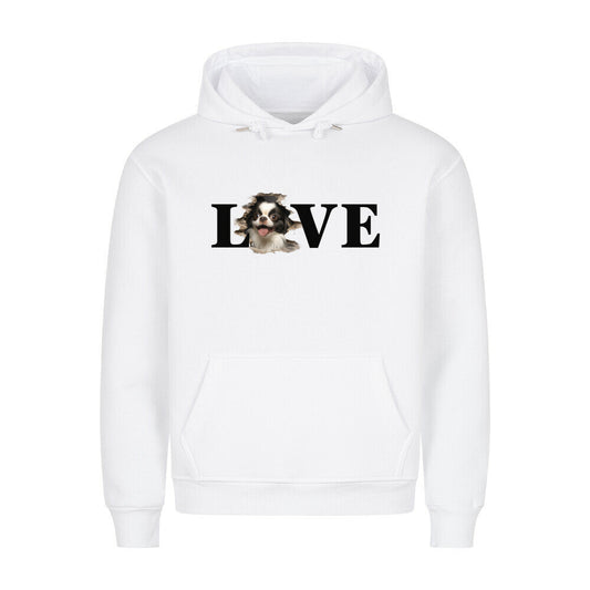 Premium Hoodie "Japanese Chin LOVE" Weiß – hunde-shirt.de