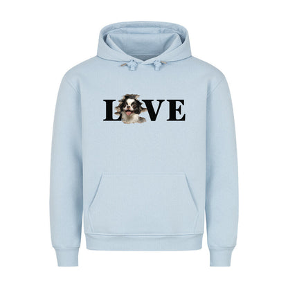 Premium Hoodie "Japanese Chin LOVE" Babyblau – hunde-shirt.de