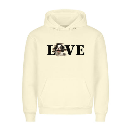 Premium Hoodie "Japanese Chin LOVE" Beige – hunde-shirt.de