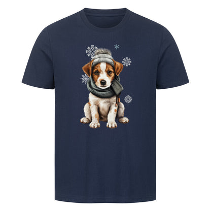 Premium T-Shirt "Jack Russell Terrier Frosty" French Navy – hunde-shirt.de