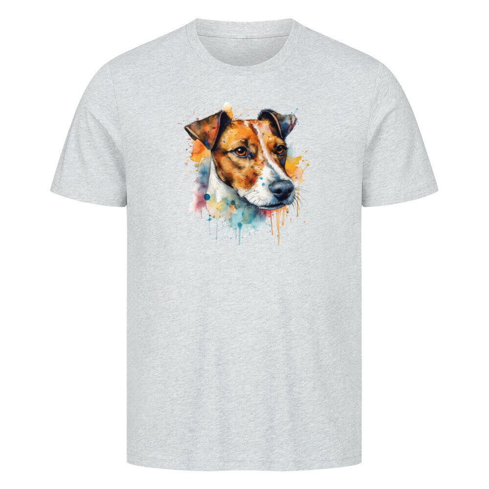 Premium T-Shirt "Jack Russell Terrier -Splash" Heather Grey – hunde-shirt.de