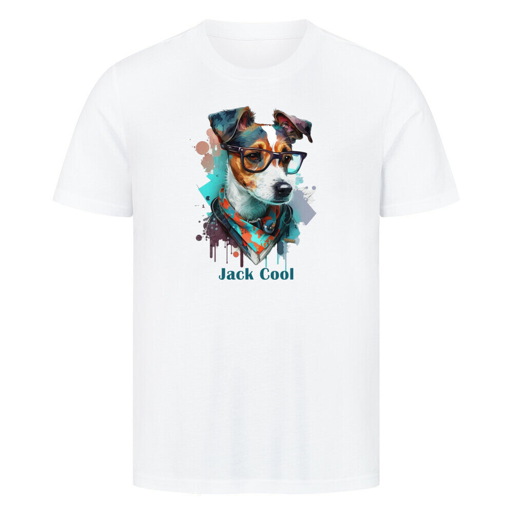 Premium T-Shirt "Jack Russell - Jack Cool" Weiß – hunde-shirt.de