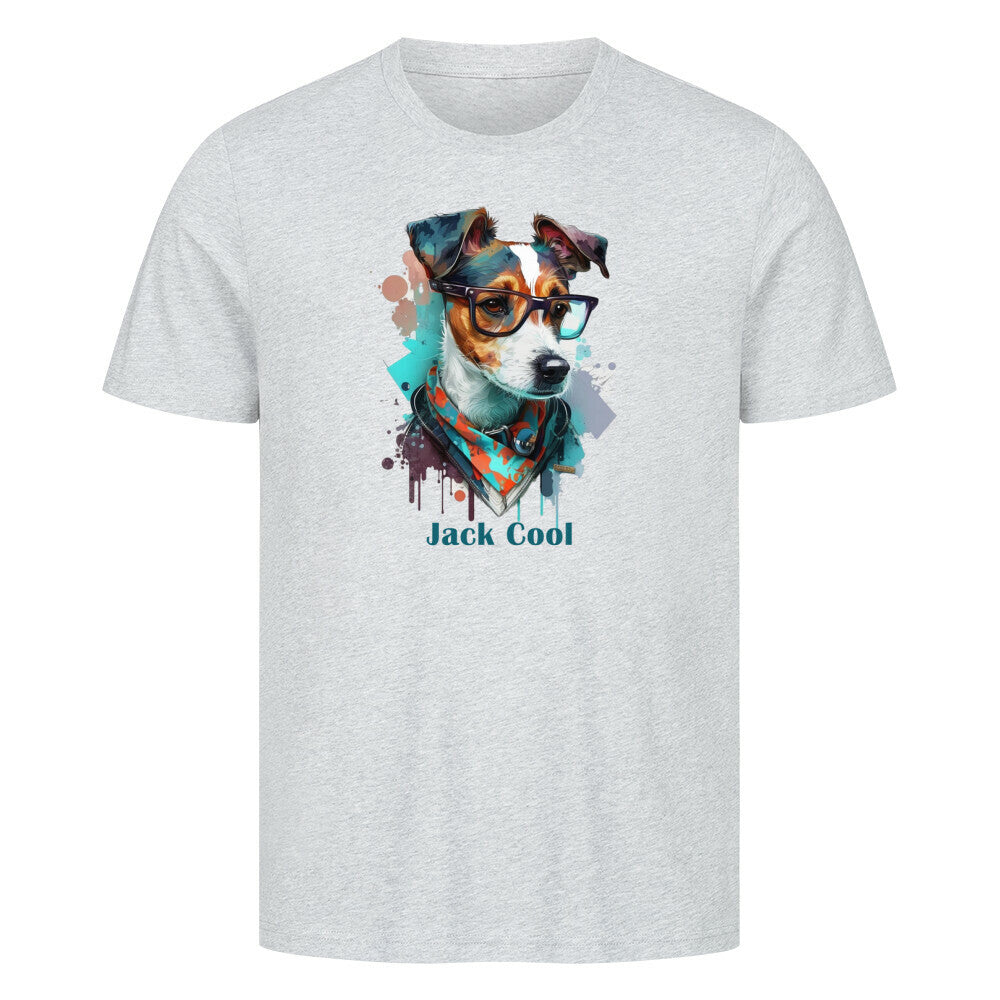Premium T-Shirt "Jack Russell - Jack Cool" Heather Grey – hunde-shirt.de