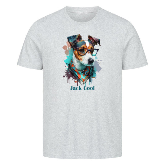 Premium T-Shirt "Jack Russell - Jack Cool" Heather Grey – hunde-shirt.de